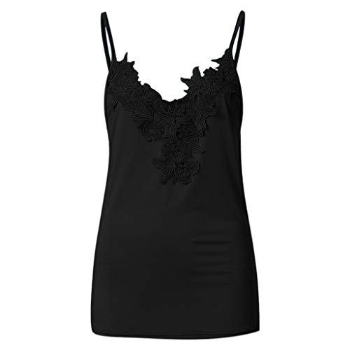 Women's Fashion Sexy Sleeveless Lace Patchwork Tank Tops Beach Wear Blouse 2019 New Under 10 Dollar Black