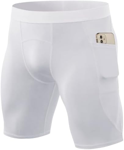 SPVISE White Workout Shorts for Men Gym Compression Shorts