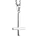 INBLUE Men's Stainless Steel Pendant Necklace Silver Tone Down Inverted Cross -With 23 Inch Chain