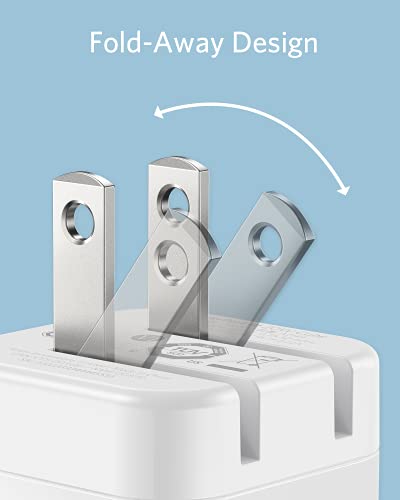Anker USB C Charger with Foldable Plug, 20W USB C Charger Block for iPhone 17/16 /15 and More Series, Galaxy, Pixel, iPad (2, Pack Cable Not Included)
