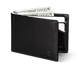 SERMAN BRANDS- Slim Card Sleeve Wallet with RFID Protection - Top Quality Genuine Leather - Ultra Thin Card Holder Minimalist Front Pocket Wallet for Men