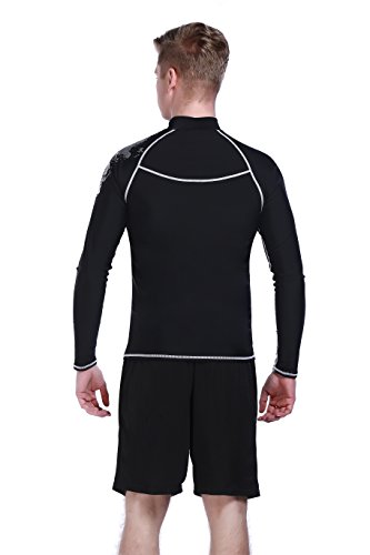 image for MZ Garment Mens Rash Guard UV Sun Protection Basic Skins Long Sleeve C