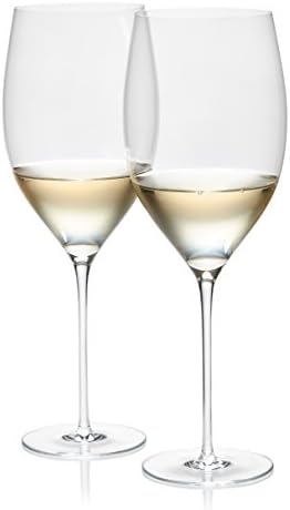 White Wine Glasses - Beautifully Designed Large Wine Glasses - Handmade from 100% Premium Crystal Glass - Perfect for Chardonnay White Wines - Bordeaux White, Chablis - Set of 2