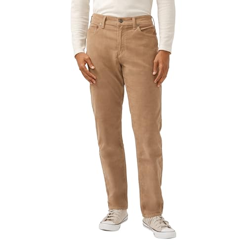 Silver Jeans Co. Men's Eddie Athletic Fit Tapered Leg Jeans, Corduroy Coffee, 3…