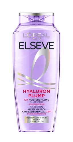 LOreal Paris Elvital Hydra Hyaluronic Moisturising Shampoo for Shiny Hair, Hyaluronic Shampoo for a Moisture Boost, Shine & Protection, Long-Lasting Moisture and Care, 300 ml