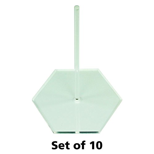 Acrylic Flight Stands, 2.5 inch Hexagon, 3mm Clear, 4 inch Peg (10)