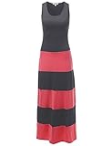 Awesome21 Women's Stripe Colorblock Sleeveless Tank Maxi Dresses