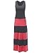 Awesome21 Women's Casual Soft Stretch Bold Striped Sleeveless Maxi Dress