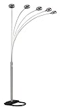 Ore International 6962SN 5-Arm Arch Floor Lamp With Dimmer, Nickel