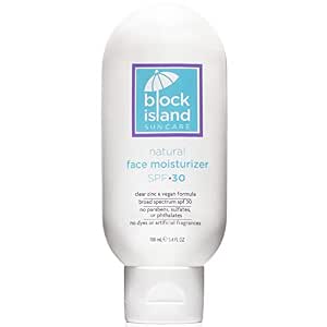 Block Island Organics - Natural Face Moisturizer Spf 30 With Clear Zinc - Broad Spectrum Uva Uvb Protection - Daily Anti-Aging Sunscreen Sunblock - Ewg Top Rated - Non-Toxic - Made In Usa - 3.4 Fl Oz (850505006034)