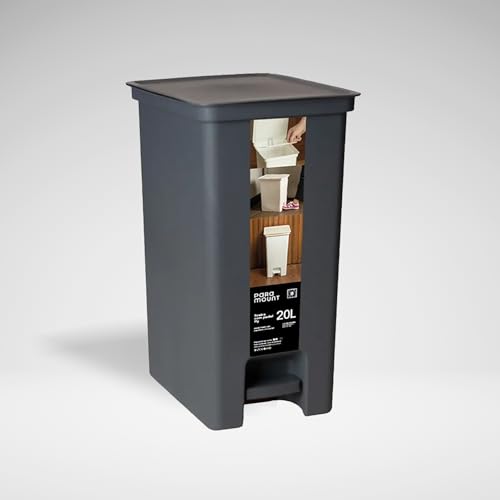 Lixeira Fly com Pedal 20L Paramount – Lixeira Plástica Grande com Tampa, Abertura sem Contato, Mais Higiene e Praticidade, Ideal para Cozinha, Escritório, Área Gourmet (cinza Chumbo)