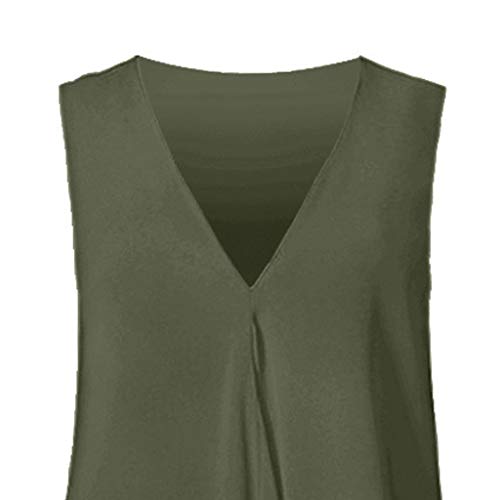 YEZIJIN Womens Fashion Short Sleeve Embroidery Print Short Sleeve Summer Top Tank 2019 Under 10 Dollars Army Green - Thumbnail 2