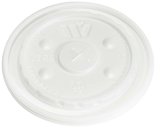 Wincup L32S Straw Slotted Lid for 32 oz and 44 oz Foam Cups, Cube 1.27, Translucent (5 Sleeves of 100 Lids)