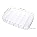 OULII 30 Grids Clear Plastic Jewelry Box Organizer Storage Container Box Makeup Ring Earring Necklace Organizer Storage Case with Adjustable Dividers (Transparent)