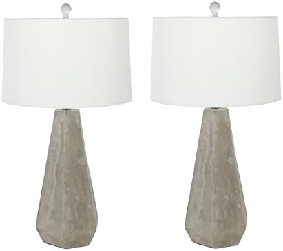 Urban Designs Rustic Couture Megalith 28-Inch 2-Piece Table Lamp Set Grey