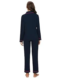 SIORO pijama suave para mujer, pijama modal de manga larga para mujer