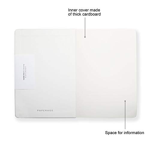 Paperage Dotted Journal Bullet Notebook, Hard Cover, Medium 5.7 x 8 inches, 100 gsm Thick Paper (White, Dotted)