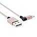 CableCreation Angled Lightning to USB Cable, 4 Feet 90 Degree iPhone Charger and Data Cable [MFi Certified], Compatible iPhone 11 Pro Max XR X Xs Max 8 7 Plus 6S 6 5 iPad iPod, Rose Gold