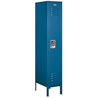 Salsbury Industries 61158BL-U Single Tier 12-Inch Wide 5-Feet High 18-Inch Deep Unassembled Standard Metal Locker, Blue