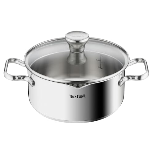 Duetto A70542 Kochtopf 20 cm, hochwertiger Edelstahl 18/10, graduiert, Ausgießdeckel, für alle Herdarten geeignet, auch Induktion