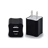 USB Charger, 2 Pack Allytech 2.1A USB Charger 10W Dual USB Wall Charger for iPhone 6S iPhone 6 iPhone 6 Plus, iPod iPhone 5 5S - Black