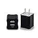 USB Charger, 2 Pack Allytech 2.1A USB Charger 10W Dual USB Wall Charger for iPhone 6S iPhone 6 iPhone 6 Plus, iPod iPhone 5 5S - Black