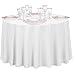 LinenTablecloth 108-Inch Round Polyester Tablecloth White