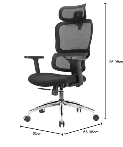 SIHOO M56C Ergonomic Office Chair, Big and Tall Desk Chair with Lumbar Support, Adjustable Headrest, Tilt Function, Swivel Computer Chair, Black