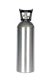 New 20 lb Aluminum CO2 Cylinder with CGA320 Valve, Handle, and Free Leak Stopper