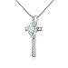 B. BRILLIANT Sterling Silver Synthetic White Opal Heart Cross Pendant Necklace for Women