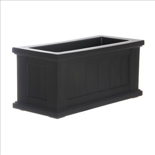 Mayne 4839-B Cape Cod Polyethylene Planter, 24" x 11", Black, 2-Foot