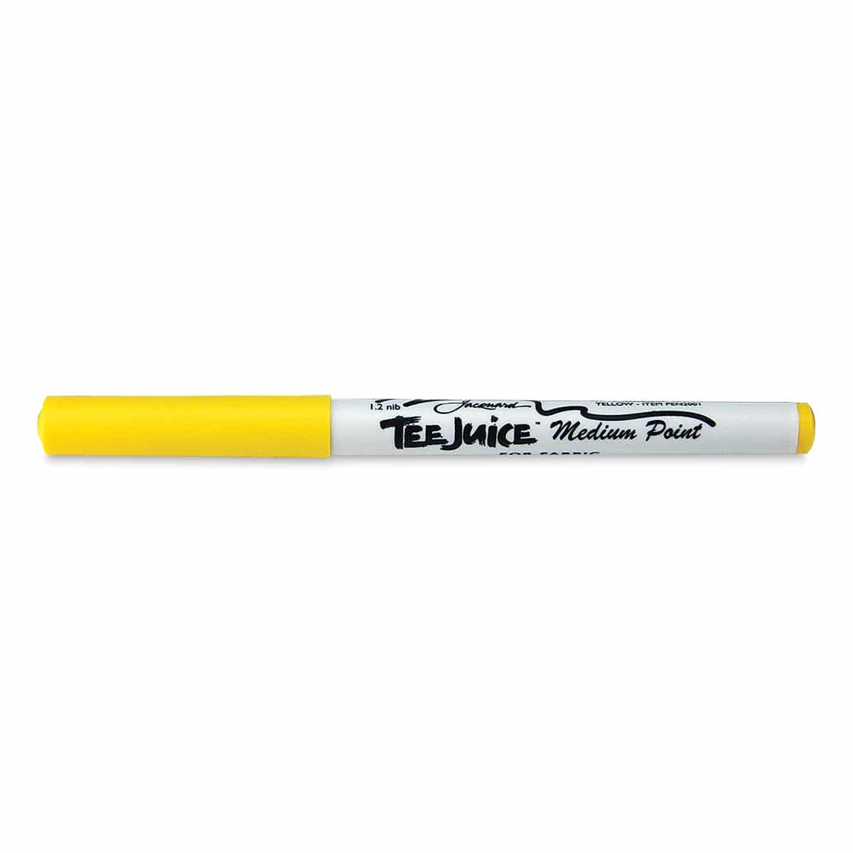 Jacquard Tee-Juice Yellow Fabric Marker Pen, Permanent Textile Ink for Customising T-Shirts, No Bleed Art Craft Projects on Clothing, Medium Point — image 1