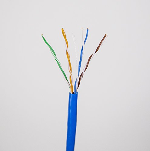 Cat5e Riser (CMR), 1000ft, Blue, Solid Bare Copper Bulk Ethernet Cable, 350MHz, ETL Listed, 24AWG 4 Pair, Unshielded Twisted Pair (UTP), trueCABLE