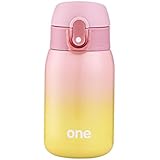 Mini Water Bottle for Kids&amp; Adult, Vacuum Insulated Bottle, Travel Coffee Cup, Stainless Steel Thumbler Gradient - 9oz (Pink-yellow)