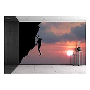 Climber to Conquer The Peak - Canvas Art Wall Mural Decor - 66"x96"
