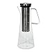 Handi Home Larger 43 Oz. Cold Brew Coffee Maker Brewed Ice Coffee and Tea Pitcher 1.3 Quart 18/8 Stainless Steel Permanent Reusable Infuser Filter, Heat and Cold Resistant Borosilicate Glass Decanter