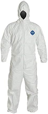 Tyvek Disposable Coveralls With Hood - TYVEK COVERALL WITH HOOD - MEDIUM