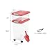 IRIS USA Dog Food Storage Container, 30 lbs & 11 lbs Combo, Cat Food Storage Container, Dog Treat Container, Airtight, Stackable, 2-Cup Scoop, Wheels, Easy Mobility, Red