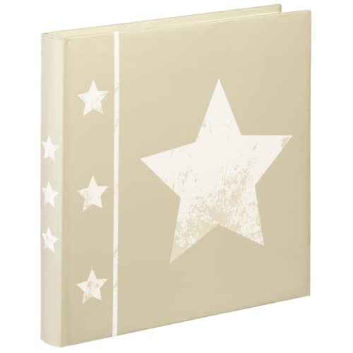 Hama “Skies” Photo Album (jumbo album with 60 pages, for 240 photos in 10x15 format, Star motif, 30cm x 30cm) XL Beige Photo Book