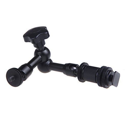 Magic Arm, CAM-ULATA 7 Zoll Einstellbar Reibung Articulating Magic Arm für Hot Shoe Mount DSLR Kamera Rig LCD DV Monitor / LED Leuchtet Taschenlampe Dolly Auto, Silber, 18cm / 7 \