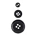 Shappy 160 Pieces Resin Buttons Set Basic Button for Sewing, Scrapbooking and Craft Ornament, Assorted Size, Round (Black)