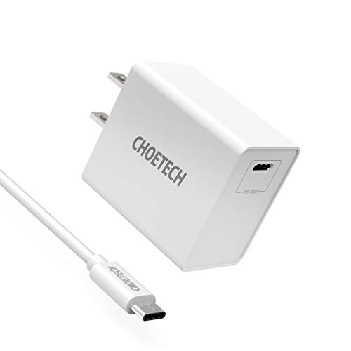 CHOETECH USB C Charger, 18W USBC Charger with Power Delivery Compact Travel Charger Compatible with iPad Pro, iPhone Xs Max Xs Xr 8 8 Plus X, Samsung Galaxy Note 9/8 S9 Plus, Google Pixel 3 -Black