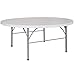 Flash Furniture Stonewall 6' Round Plastic Folding Event Table with Carrying Handle, Bi-Fold Portable Banquet Table for Indoor/Outdoor Events, White