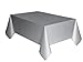 Silver Solid Rectangular Plastic Table Cover (54