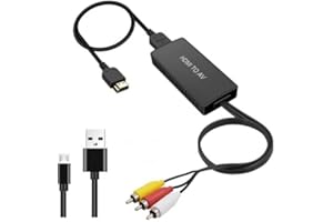 BD&M HDMI to RCA Converter, HDMI to AV Adapter 3RCA CVBs Composite Video Audio Converter Supports PAL/NTSC for Older TV, Fire Stick, Roku, TV Box, DVD, etc