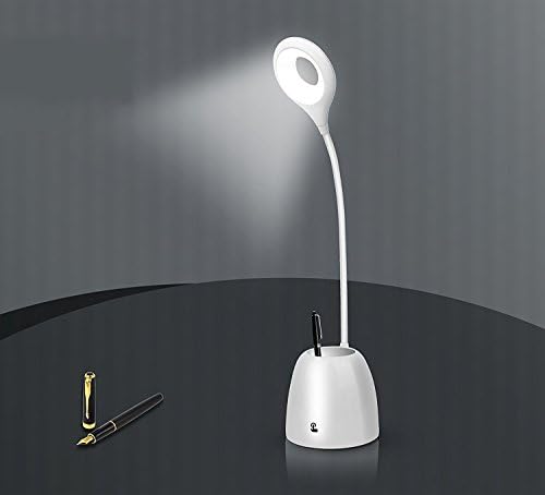 Blackseal Portable LED Tabel Lamp with Pen Container Multifunctional Touch Switch Brightness Memory 360 Degree Adjustable USB Rechargeable Bedside Desk Lamp