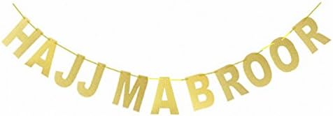 Drawingo 3Sets Eid Mubarak Gold String Flag 3M Id Al-Fitr Party Pennant Lesser Bairam Banner Hanging Garland Happy Eid Bunting Party Supplies Hajj Mubroor