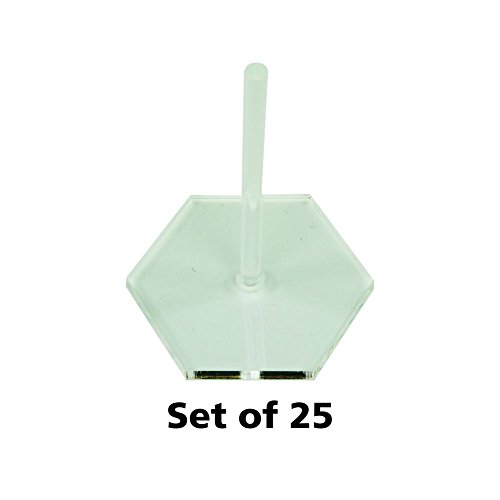 Acrylic Flight Stands, 1.375 inch Hexagon, 3mm Clear, 1.5 inch Peg (25)