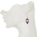 925 Sterling Silver Hand Blown Murano Glass Purple Orchid Flower Teardrop Dangle Earrings