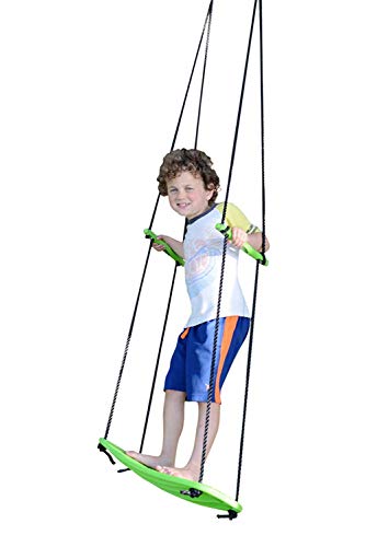 Swurfer Kick Stand Up Surfing Tree Swing Outdoor Swings for Kids Up to 150 Lbs - Hang from Up to 12 Feet High - Includes 24
